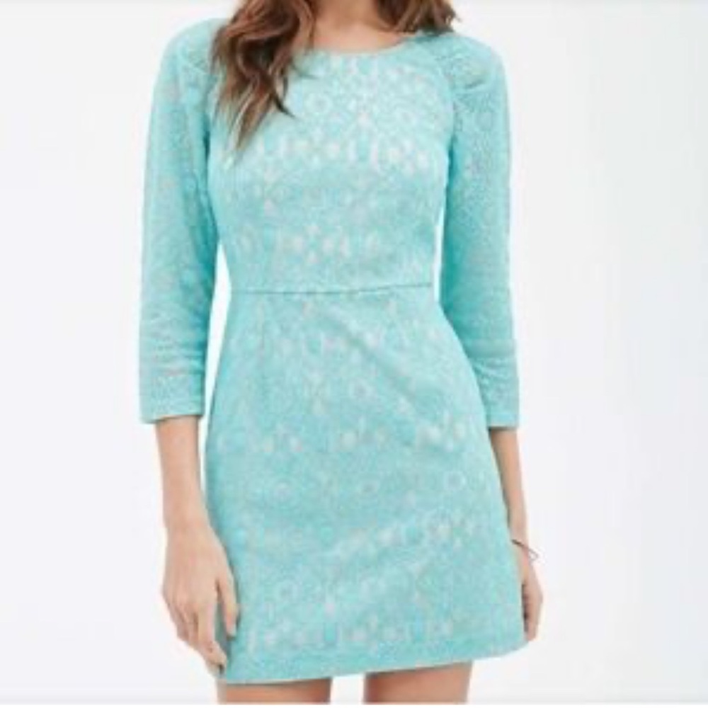 Lace Dress in Teal juniors small